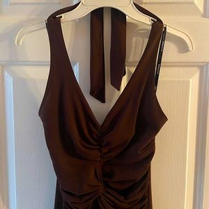 Alyn Paige New York chocolate brown Summer halter dress, size S small